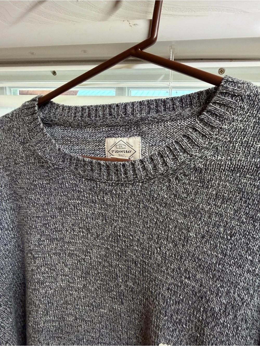 St. John's Bay Men's Crewneck Sweater - Charcoal Gray Heather